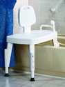 White Transfer Bench With Back And Arms