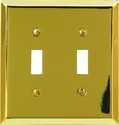 Polished Brass Steel 2-Toggle Wall Plate