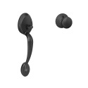 Plymouth Combination Lockset, Handleset Grip with Knob Handle, Mechanical Lock, Round Design, in Matte Black