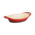 2-Quart Oval Red Enameled Cast Iron Casserole