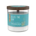 Essential Elements, 16-Ounce, Seize The Day, Sea Salt and Driftwood, Wooden Wick Candle