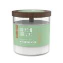 Essential Elements, 16-Ounce, Vibing and Thriving, Eucalyptus And Mint, Wooden Wick Candle