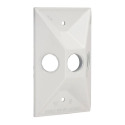Hubbell 5189-6 Cluster Cover Rectangular, Zinc, White, Powder-Coated