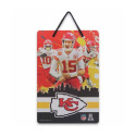 Kansas City Chiefs Hanging X-Metal Sign NFL Wall Decor Featuring Patrick Mahomes With Chiefs Skyline