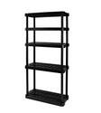 32 x 14 x 72-Inch Black Resin 5-Shelf Medium Duty Adjustable Ventilated Storage Shelving Unit
