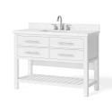 48-Inch Cotton White Vanity With Top