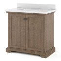 36-Inch Light Oak Portage Vanity With White Stone Top