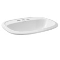 White Ava Modern Oval Drop-In Bathroom Sink
