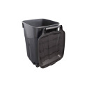 45-Gallon Wheeled Black Trash Can With Lid