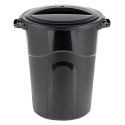32-Gallon Black Injection-Molded Trash Can With Lid