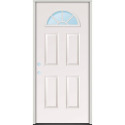 32-Inch X 80-Inch Fiberglass Textured 9-Lite Left Hand Exterior Door with Brickmould