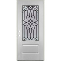 36-Inch X 80-Inch Fiberglass 3/4 Lite with Grilles Between Glass Left Hand Prehung Exterior Door
