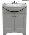 24 x 19-Inch Painted Gray Euro Vanity With Porcelain Sink