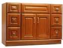 60 x 21-Inch Cinnamon Finish Windsor 2-Door 6-Drawer Vanity