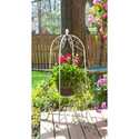 40 In French Country Scroll Hanging Basket Stand Distressed White