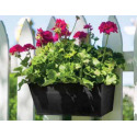16-Inch Matte Black Over-The-Rail Metal Planter