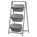 Modern Farmhouse 3-Tier Oval Galvanized Metal Washtub Planters With Stand