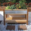 48 X 22-Inch Galvanized And Cedar Elevated Garden Planter