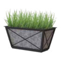 14-Inch Cross Hatch Planter With Galvanized Insert And Matte Black Frame