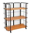 3-Tier Nordic Habitat® Shelf Plant Stand With Casters And Teak Finish Cedar Shelves