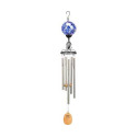 40-Inch Blue Glass Solar Light Wind Chime
