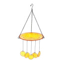 27-Inch Orange Slice Glass Combo with Bird Bath and Wind Chime