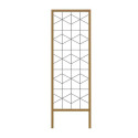 72-Inch Matte Black Trellis With Teak Finish Eucalyptus Wood Frame
