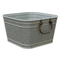 14-Inch Aged Galvanized Mini Square Washtub Planter