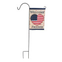 84-Inch Black Shepherds Hook With Flag Holder