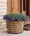 8 In Small Woven Wire Bushel Basket With Burlap Liner Rust