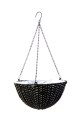 14-Inch Black Woven Hanging Basket