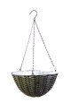 14-Inch Gray Woven Hanging Basket Planter