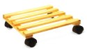 14-Inch Square Natural Wood Slotted Plant Dolly