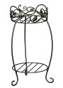 21.5-Inch Black And Bronze Scroll And Ivy Double Plant Stand