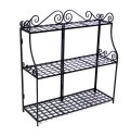 41 x 39-Inch Black Forged 3-Tier Plant Stand