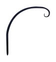 8-Inch Black Curved Hook Bracket