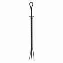 37-Inch Black Powder-Coated Fireplace Tongs