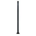 75-Inch Black Galvanized Steel Above Ground Fence Post With Welded Base Plate