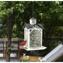 Modern Farmhouse Metal & Glass Stable Wild Bird Feeder