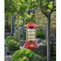 Modern Farmhouse Fire Engine Red Port Lantern Hummingbird Feeder, 26-Ounce Capacity