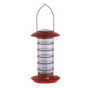 Modern Farmhouse Solar Hummingbird Feeder with Retro Red Finish, 24-Ounce Capacity