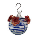 3-Port Recycled Artisan Glass Hummingbird Feeder