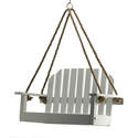 Rustic White Farmhouse Platform Swing Bird Feeder  