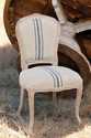 French Stripe Linen Upholstered Chair