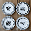 Barnyard Ceramic Dinner Plate, 4-Assorted Styles