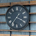 Black Aged Metal Bank Clock