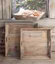 3-Piece Square Reclaimed Wood Tray Set