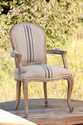 French Stripe Linen Upholstered Arm Chair