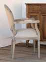 Tufted Back Upholstered Linen Arm Chair