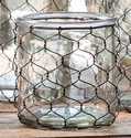 4-Inch X 4-Inch Candle Holder With Poultry Wire